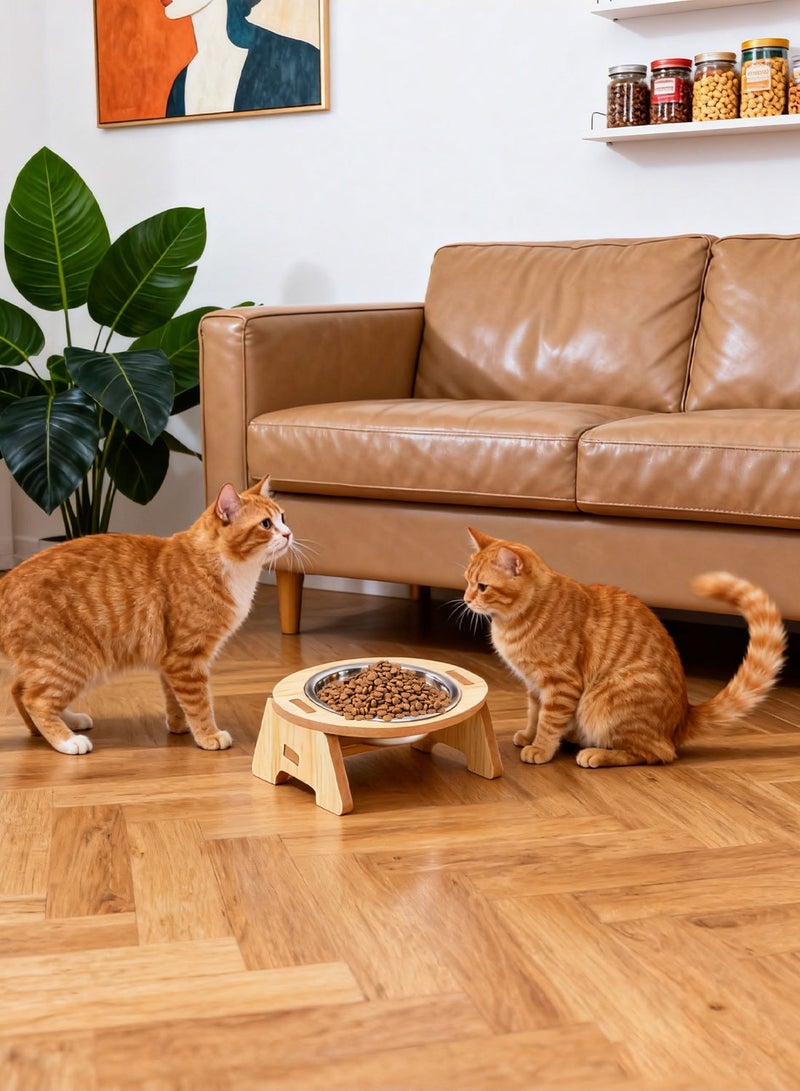 Kidle Elevated Raised Cat Bowls Stainless Steel Cat Food Water Bowl for Cats and Small Dogs - Image 3